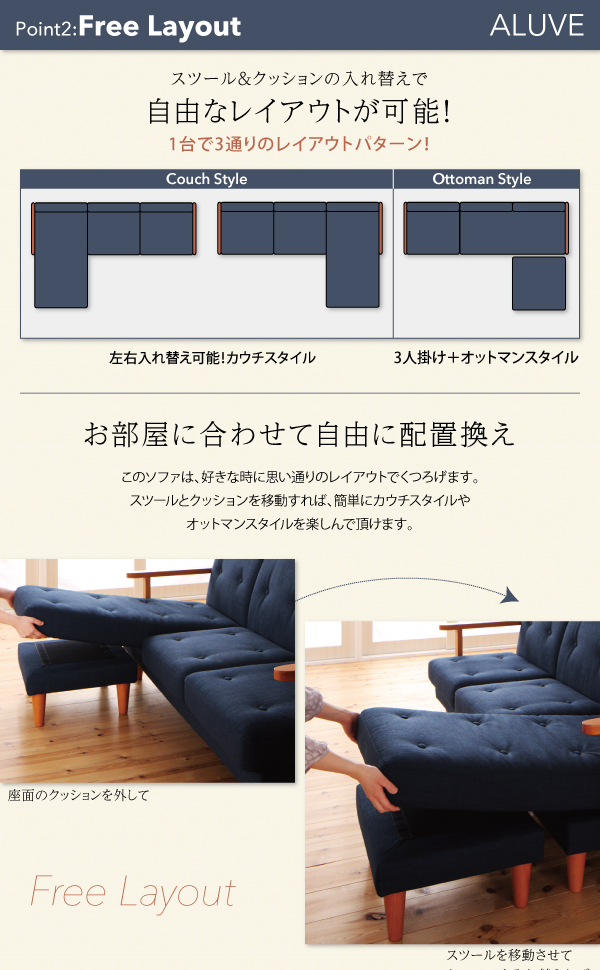 ～お部屋に合わせて自由に配置換え～