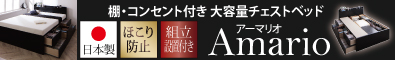 棚・コンセント付き_大容量チェストベッド【Armario】アーマリオ