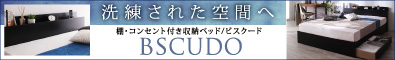 棚・コンセント付き収納ベッド【Bscudo】ビスクード