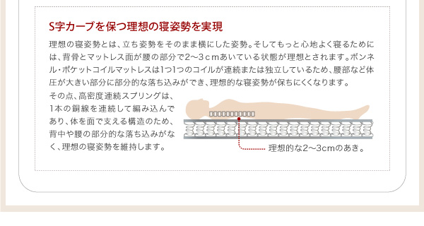 Ｓ字カーブを保つ理想の寝姿勢を実現