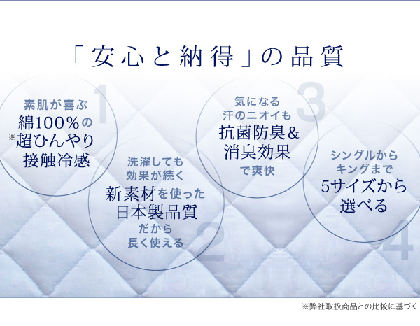 日本製 綿100%の超ひんやり敷パッド