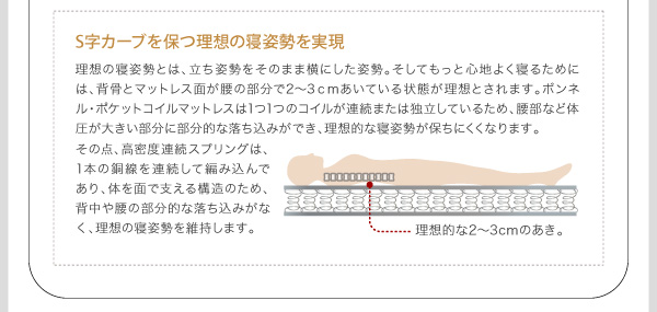 Ｓ字カーブを保つ理想の寝姿勢を実現