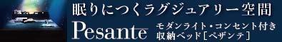 モダンライト・コンセント付き収納ベッド【Pesante】ペザンテ