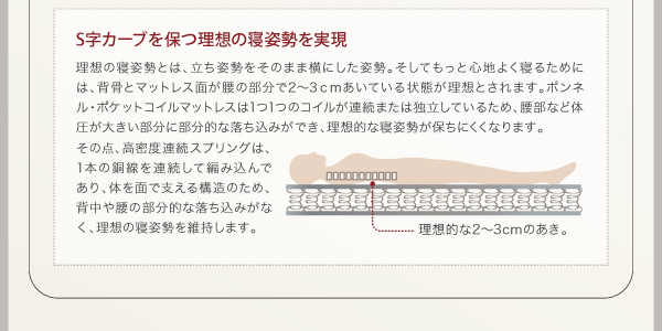 S字カーブを保つ理想の寝姿勢を実現