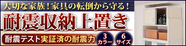 耐震兼用収納上置!つっぱり棒!