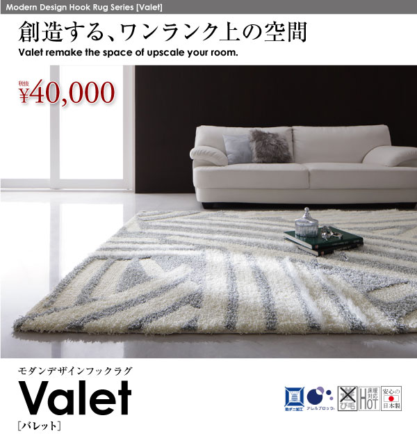 モダンデザインフックラグ 【Valet】バレット