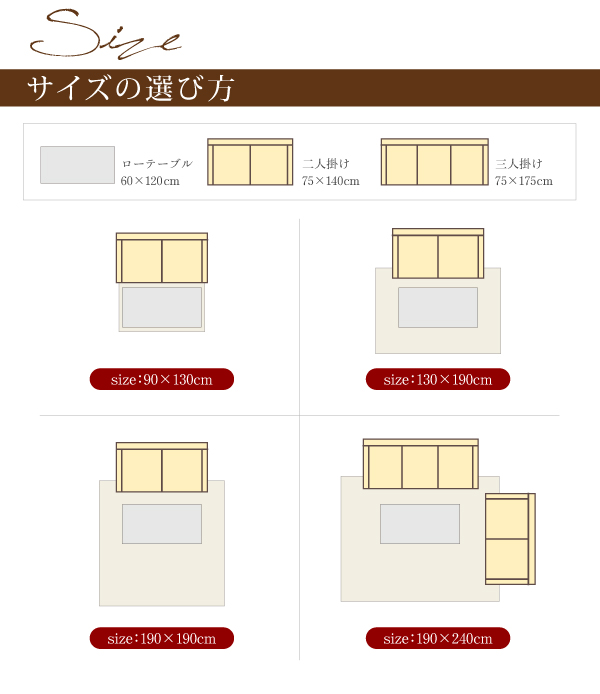 ラグ　サイズの選び方