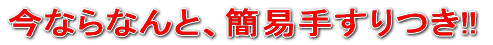 今ならなんと簡易手すりつき